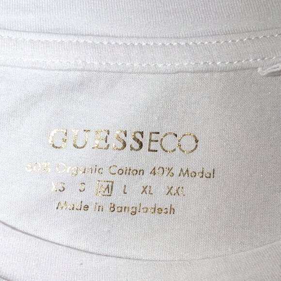 Guess | Eco Organic Cotton Blend White Fruit Graphic Print Easy Tee | Medium - Picture 6 of 12